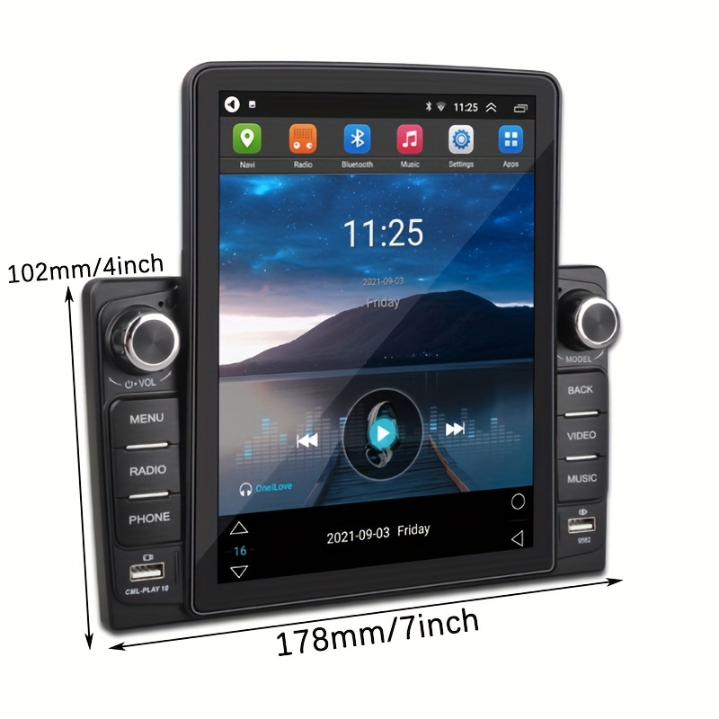 Vertical Tft Hd Touchscreen Double Din Car Radio Android 10.1 (2+