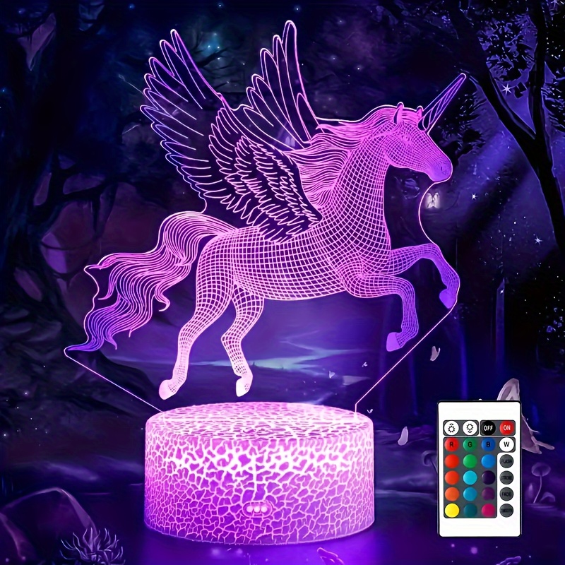 Lampe de table licorne décoration de chevet lumineuse fille chambre à  coucher bijoux de table cadeau d'anniversaire magnifique bijoux de rêve  rose 