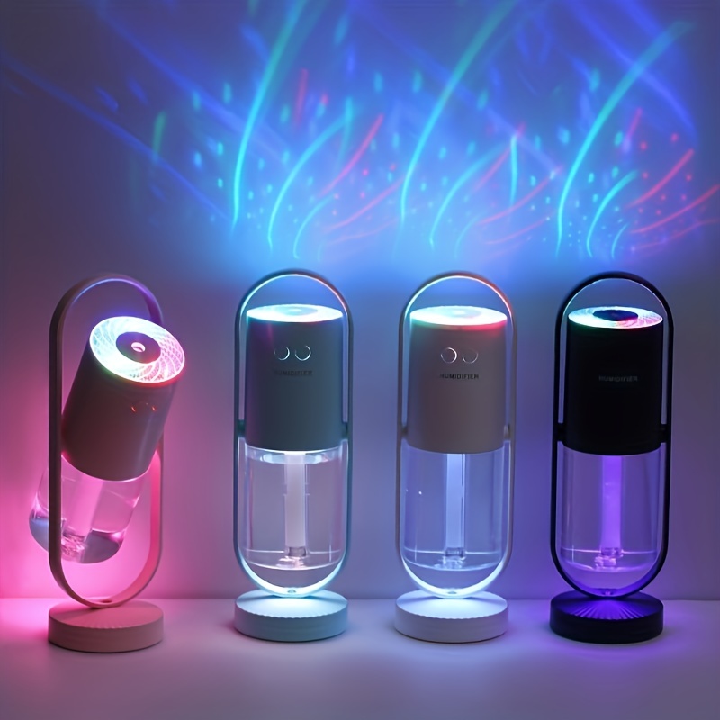 LED 360° Mini Humidifier LED Light Show and 360° Rotating Spray Humidifiers  for Bedroom Humidifiers for Home Essential oil Diffuser