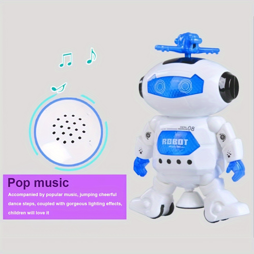 1 pezzo Robot giocattolo che canta e balla con luce elettrica e funzione  musicale, robot spaziale rotante a 360 gradi, per ragazzi, regalo perfetto  per Natale, Ringraziamento e Capodanno, colore casuale  (piede/salda/orecchio)