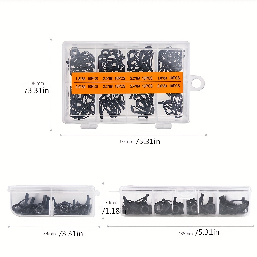 8pcs 80pcs Ceramic Carbon Steel Direction Ring Guide Set for Lure Rods