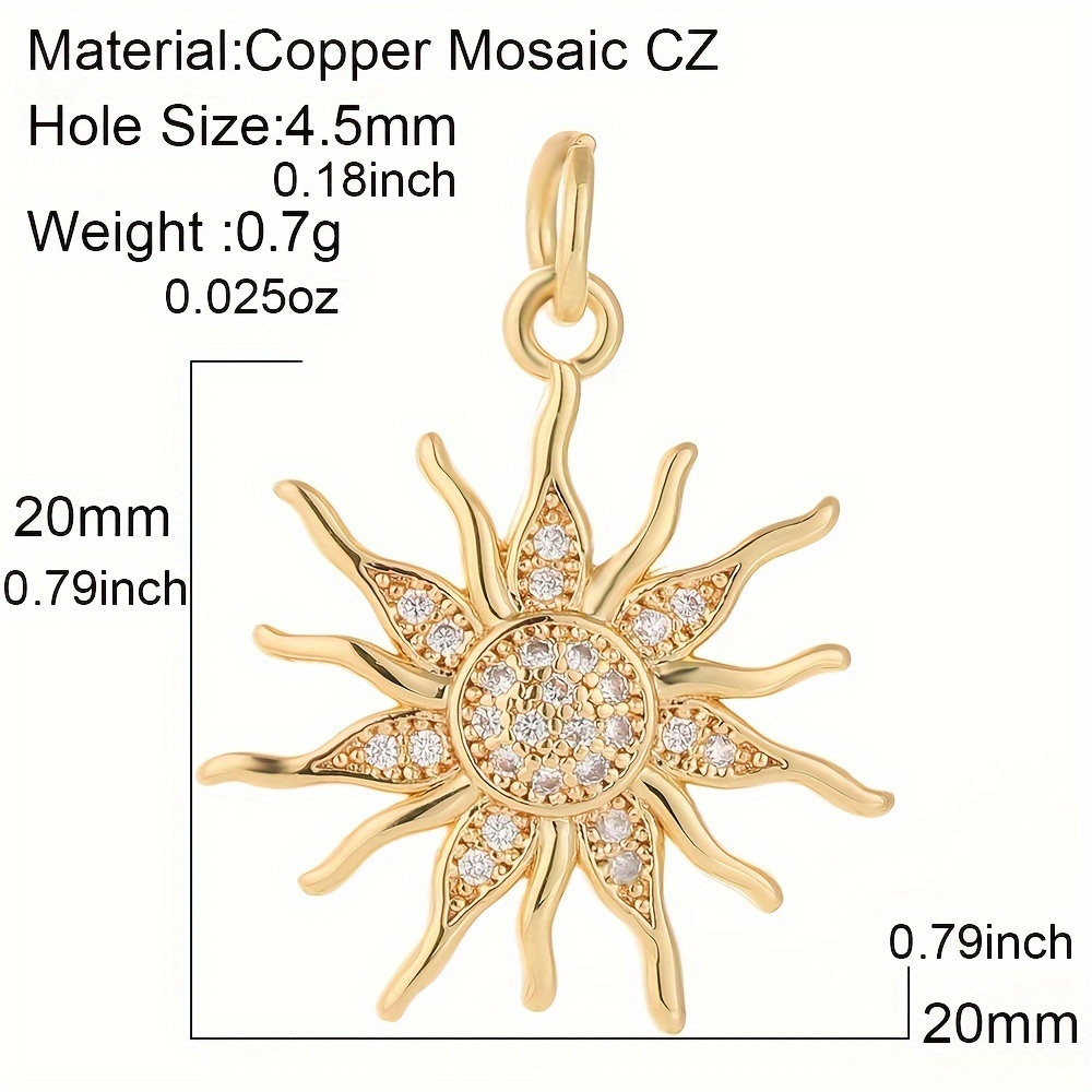 1pc Star Charms for Jewelry Making Supplies Polaris Pendant Bulk Copper Zircon Sun Pendants 5mm Hole DIY Earring Necklace Metal Accessories,Temu