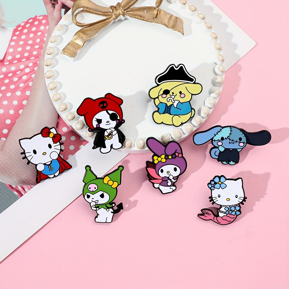 Series Brooch Pin Cute Kuromi Hello Kitty Pattern - Temu