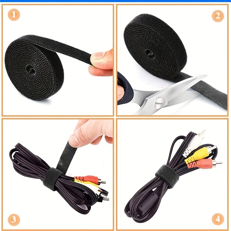 5M/Roll Self Fastener Hook and Loop Straps Cable Ties Reusable Cable Straps  Double-Sided Self Gripping Fastener Cable Management