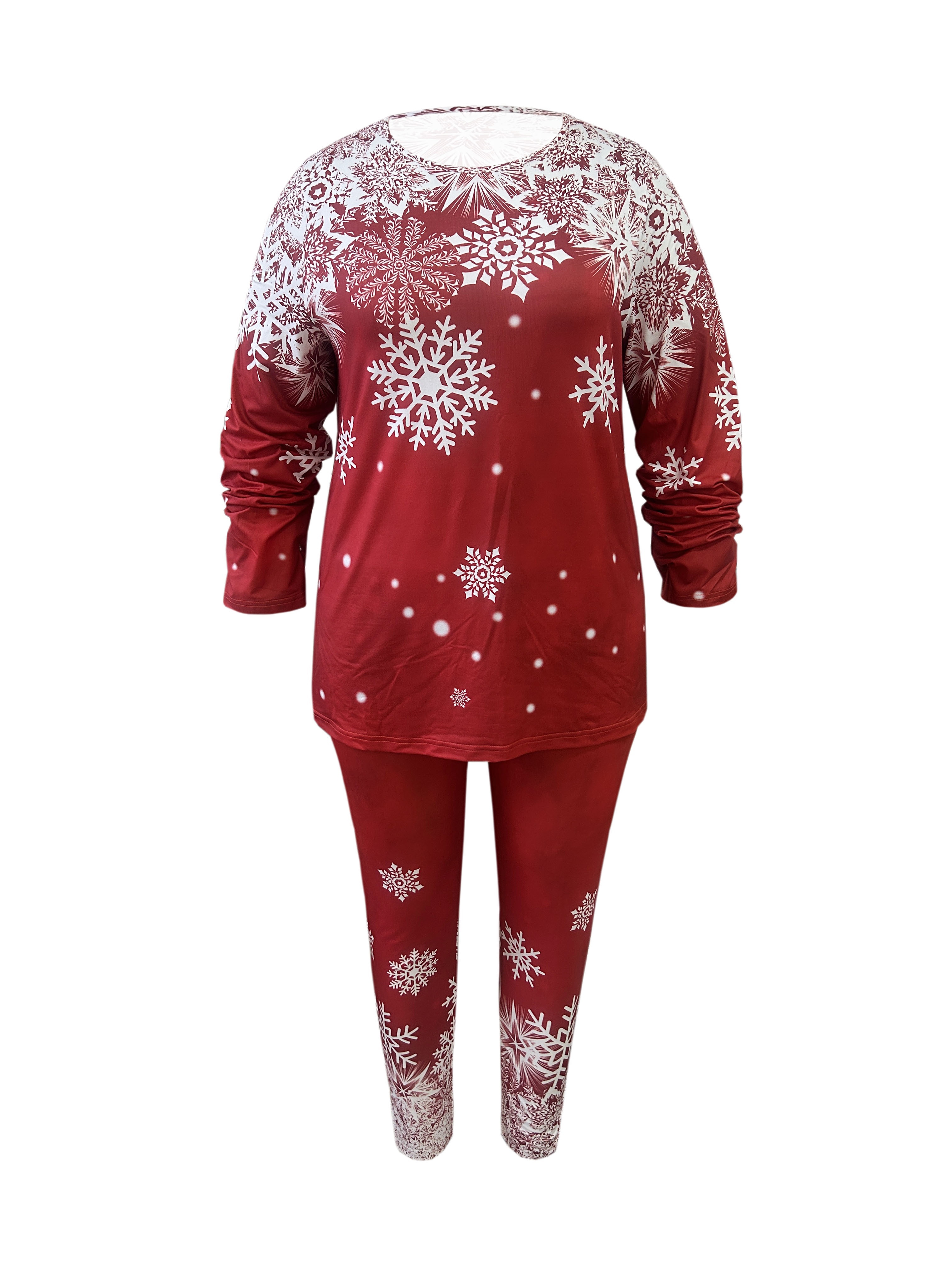 Plus Size Christmas Leggings Women's Plus Snowflake Print - Temu Canada