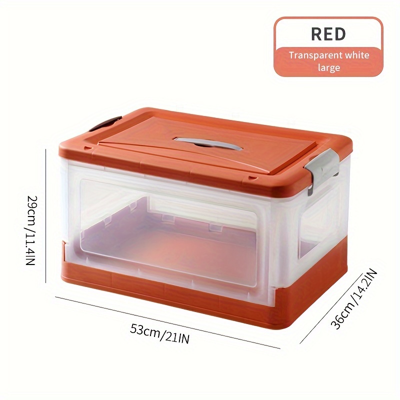 MECOLOR - Bac De Rangement Pliable 50x32x34cm - Avec Roulettes Et Porte - Idéal Salon, Cuisine