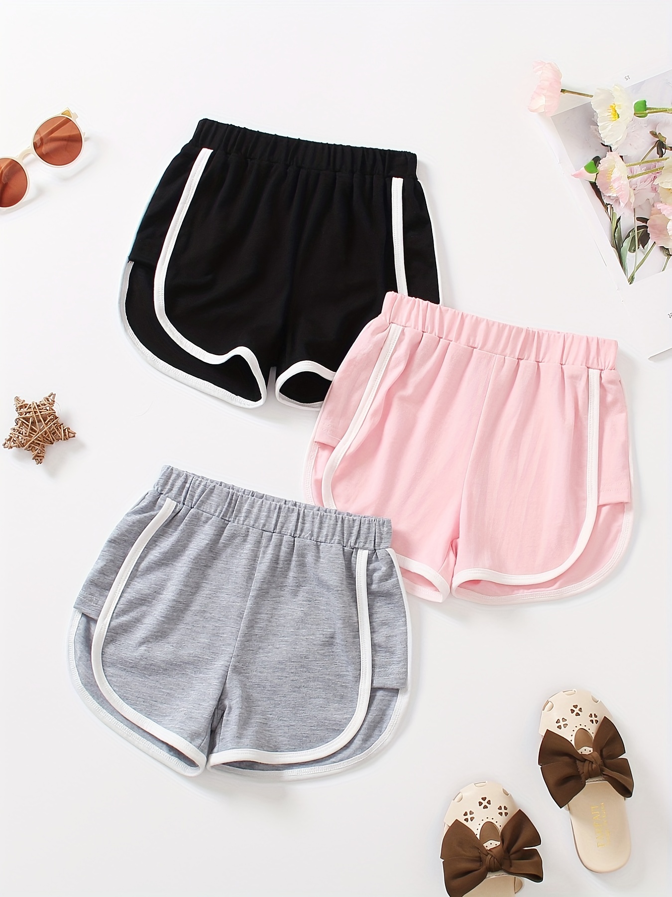 Girls Elastic Waist Bow Casual Sports Running Shorts Kids - Temu