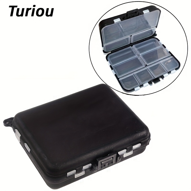 1pc Black Fishing Tackle Box, Small Accessory Storage Box, Multi  Compartment Storage Box