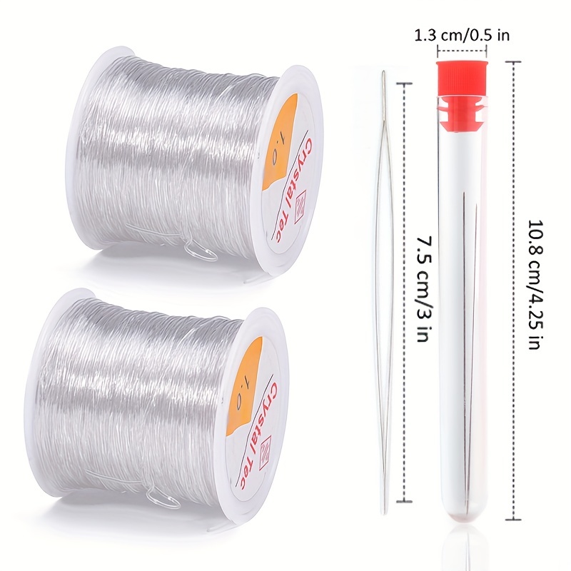 Elastic Crystal Thread String Needle Diy Beading Bracelet - Temu