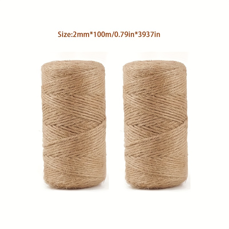492 ft Natural Jute Twine, Twine String, 3Ply Thin Ribbon Hemp Twine, Twine for Gardening Plant Gift Wrapping Art Wedding Decoration Packing String