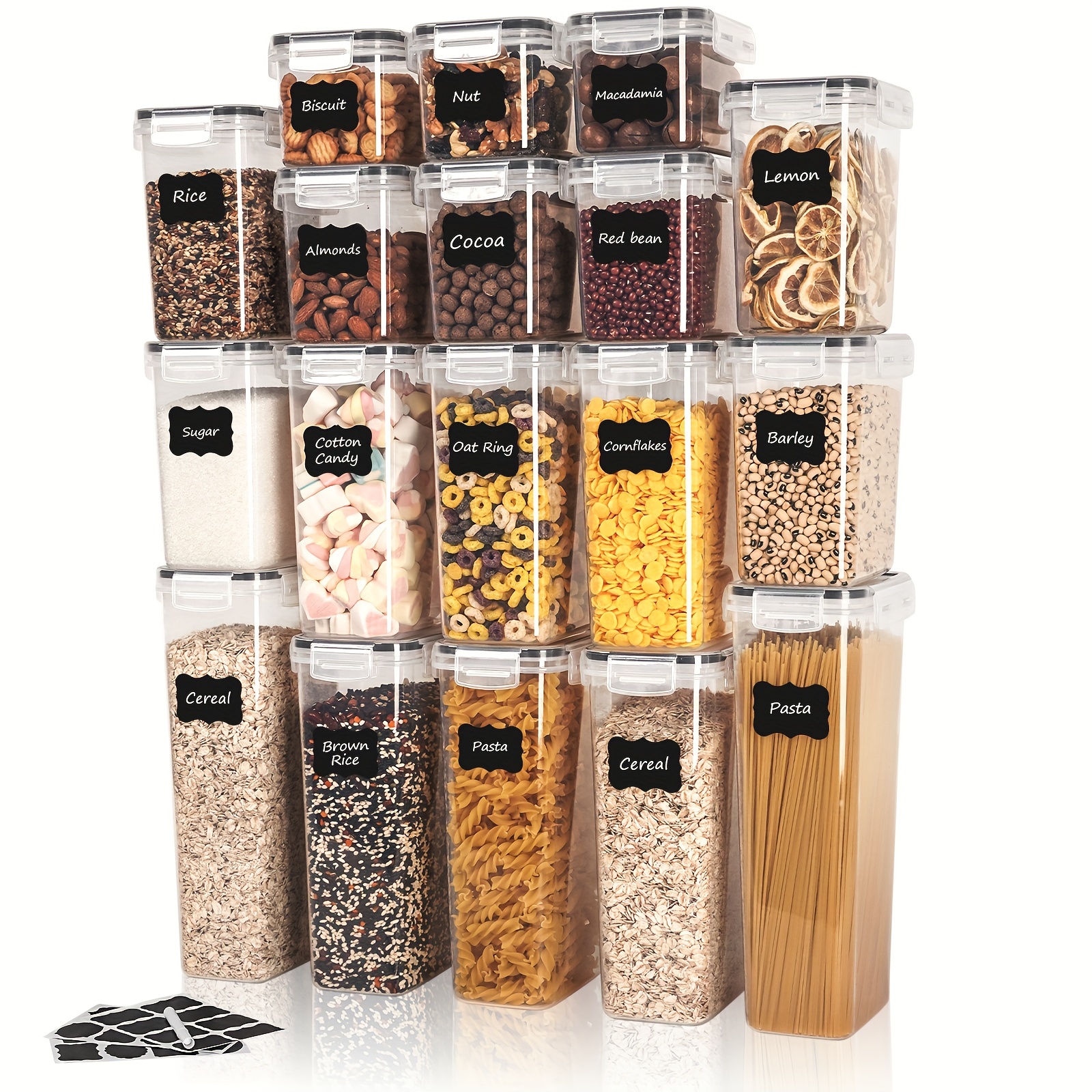 Plastic Kitchen Canisters Large Food Storage Containers With - Temu