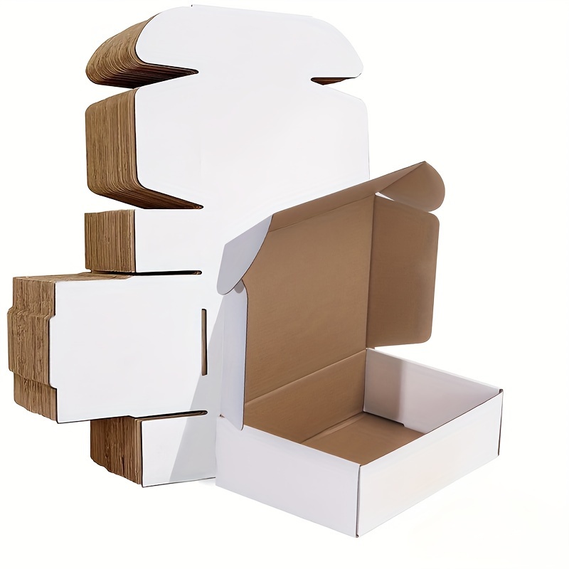 Boîtes d'Expédition 8x6x4, Boîtes d'Expédition en Carton Ondulé Blanc pour  Petites Entreprises, Pack de 25 Boîtes 