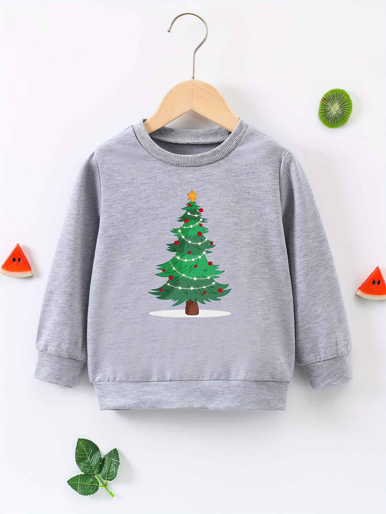 Sudadera con árbol de Navidad para niña verde pino - Vertbaudet