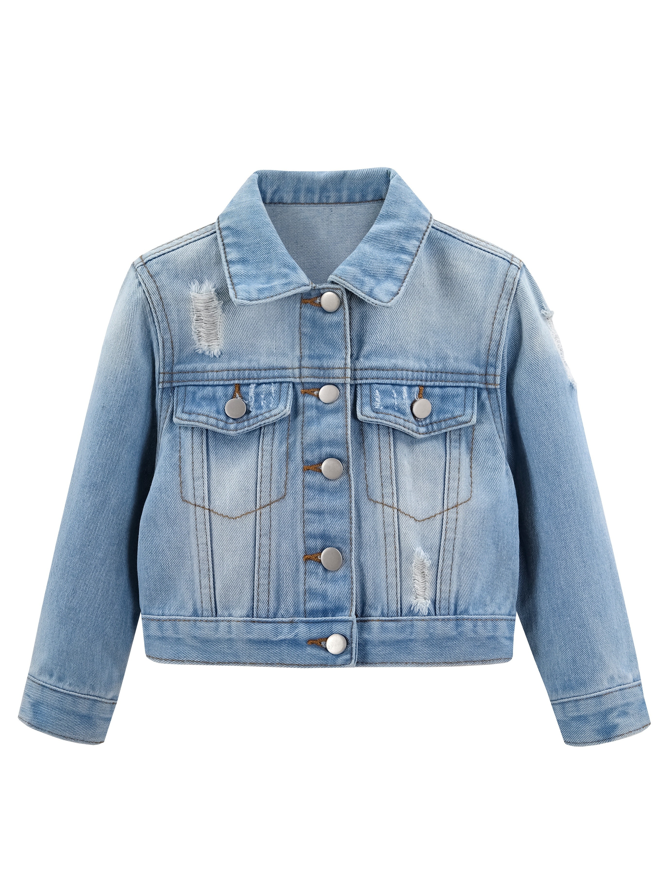 Ripped jean jacket for on sale girls