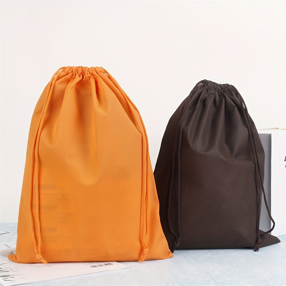 

Portable Drawstring Storage Bag, Thickened Solid Color Non-woven Pouch, Travel Clothes Shoes Bag