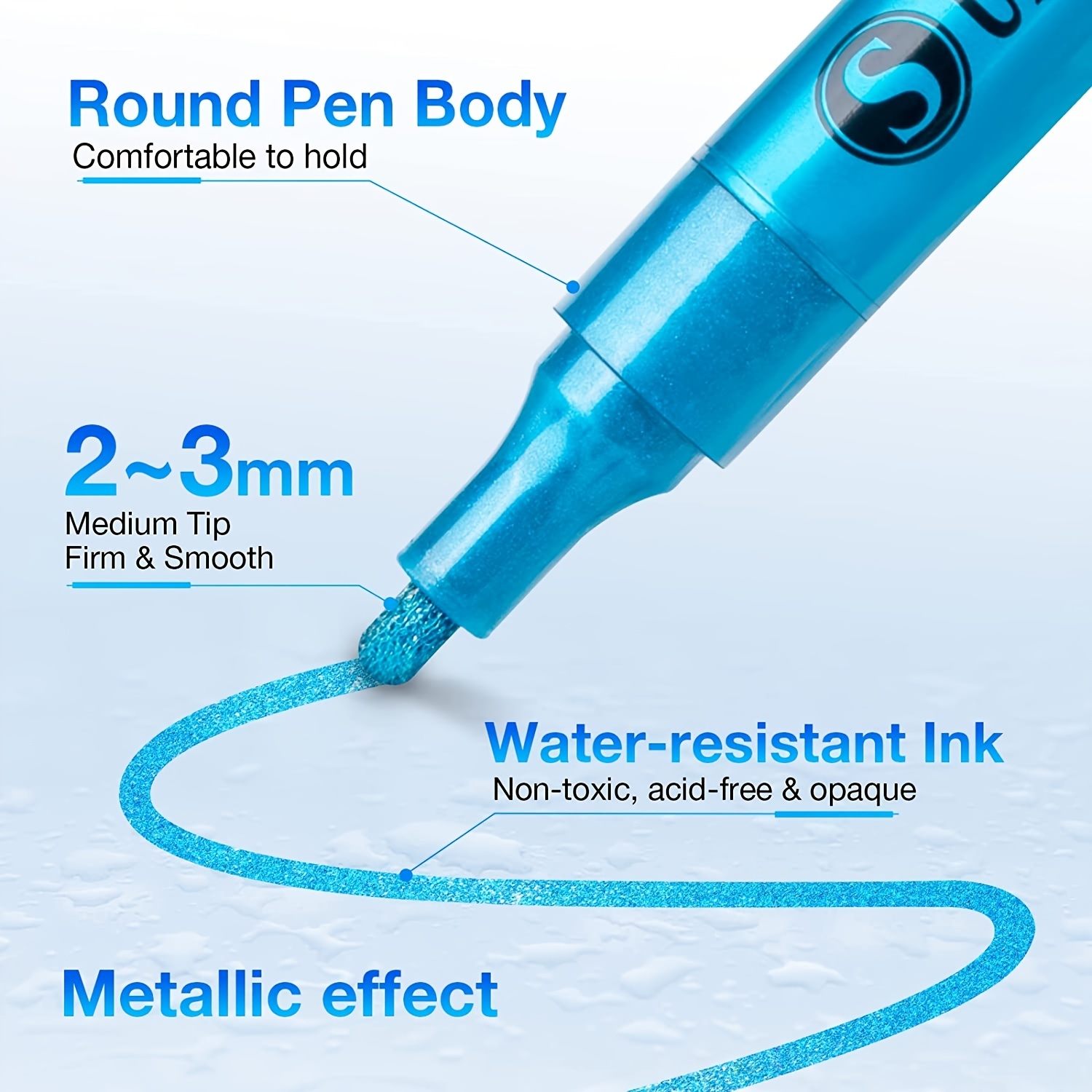Cheap Maijiabao 12 Colors Metallic Marker Pens DIY Craft Scrapbook