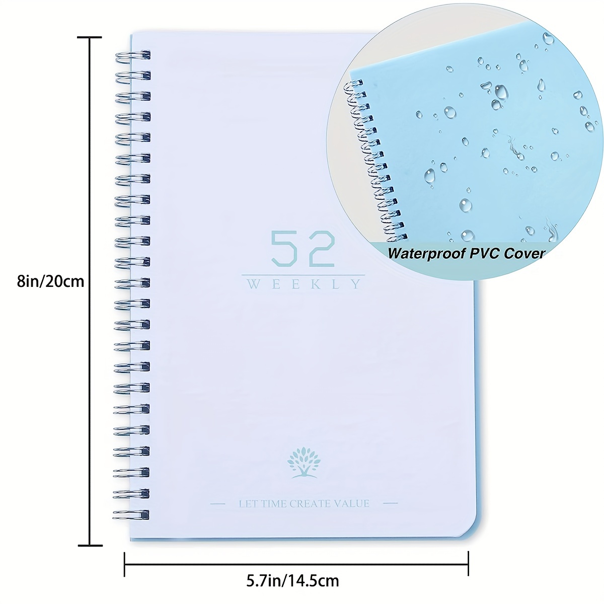 Spiral Bound Notebook Waterproof Spiral Notebook Paper Thick Simple Planner  Diary Spiral Notebook