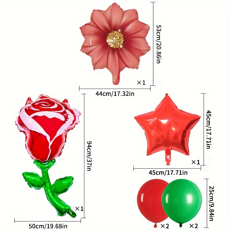 7個 フラワーバルーンセット 結婚式の装飾 誕生日の装飾 記念日の装飾