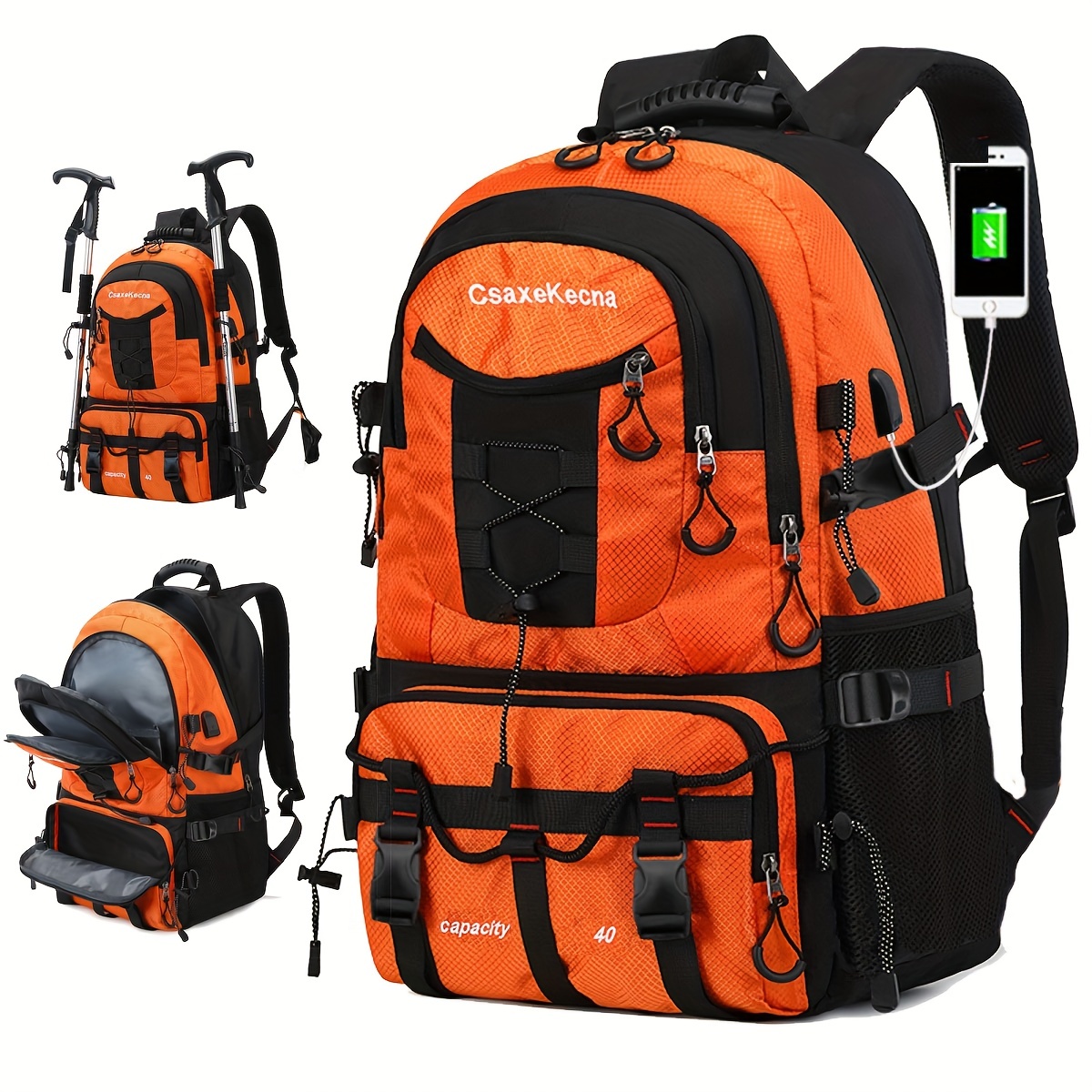 Waterproof Large Capacity Travel Backpack, Multi Functional Mountaineering  Bag, Casual Outdoor Camping Hiking Rucksack - Temu