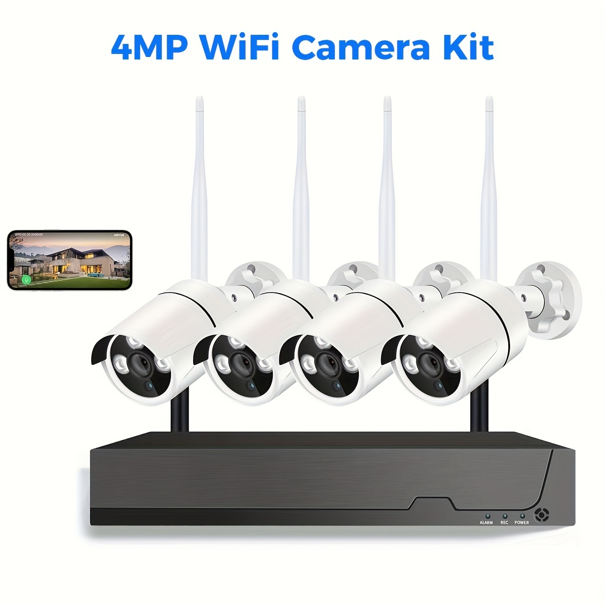 4ch Hd 4mp Wireless Security Camera System Wifi - Temu