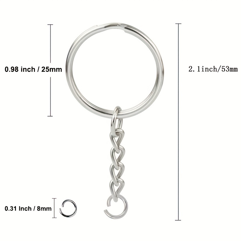 25mm Split Key Ring Key Chain Rings Stainless Steel