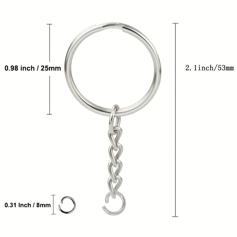 Keychain Rings With Chain Key Chain Making Kit Include Split - Temu