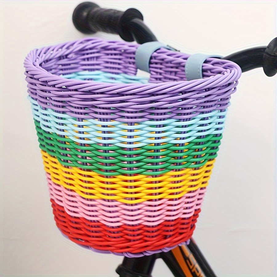 

Fashionable Bicycle Storage Basket With Adjustable Leather Strap, Made Of Anti-vine Woven Front Hanging Basket, Rattan Woven Bicycle Basket, Rattan Woven Storage Basket
