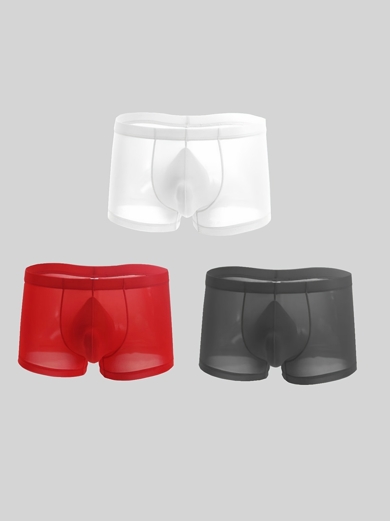 Men's Lightweight Breathable Ice Silk Boxer Briefs Underwear - Temu Canada