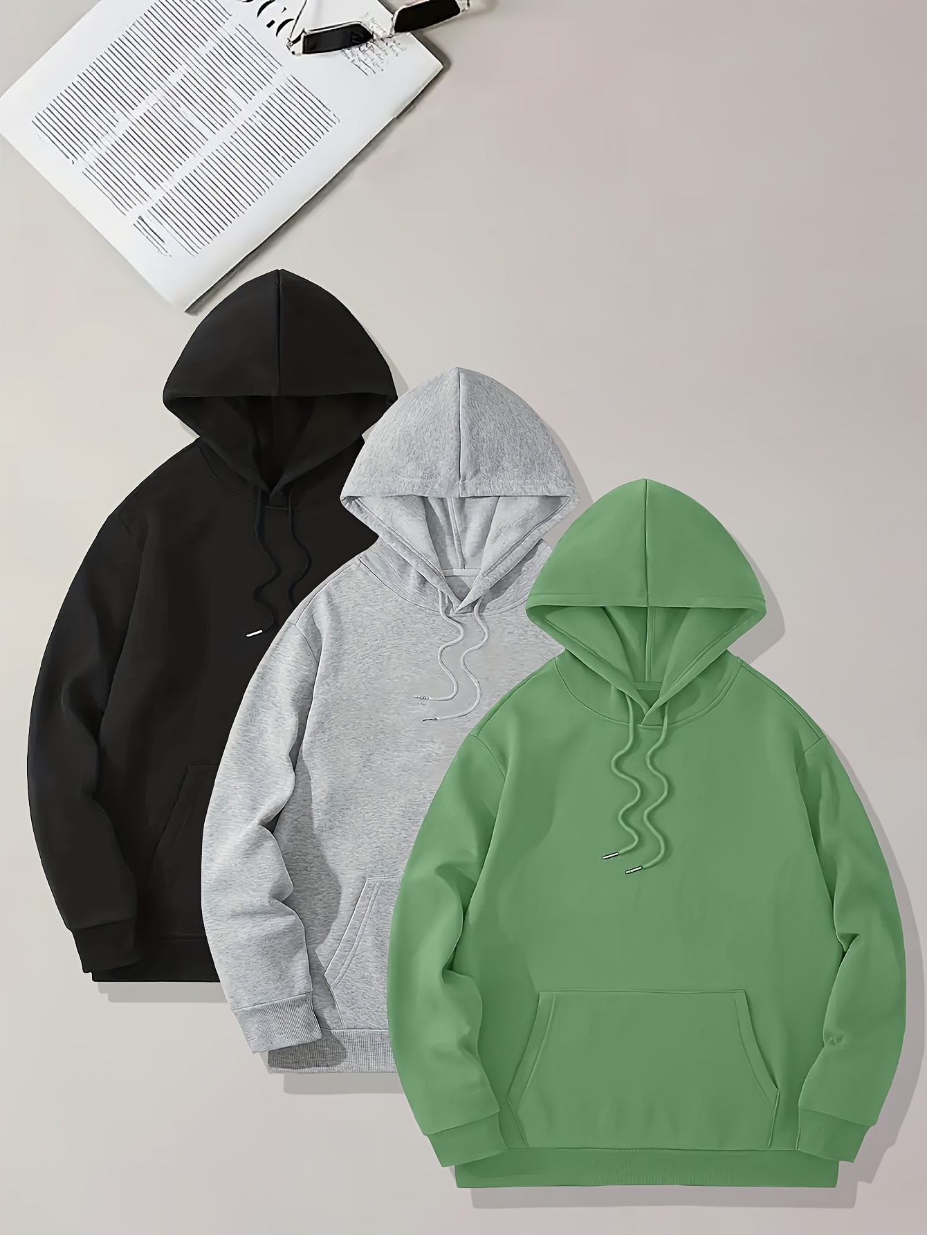 Hoodies Set Men Men's Casual Solid Basic Hooded Sweatshirt - Temu Australia