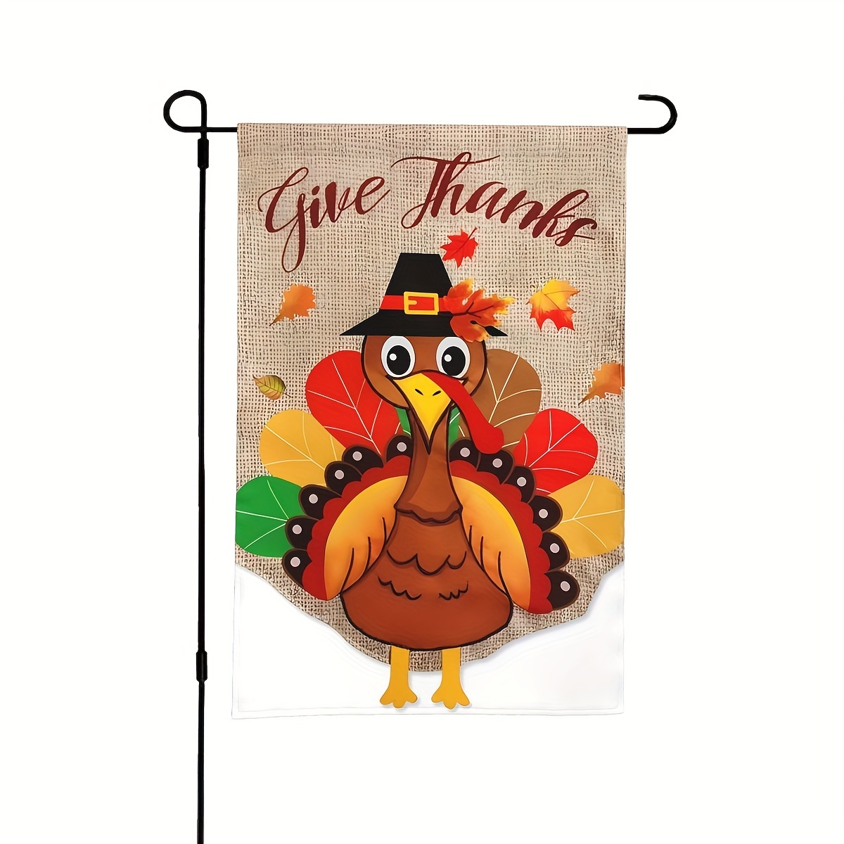 1pc, Fall Thanksgiving Turkey Garden Flag, Home Decor, Outdoor Decor, Yard Decor, Garden Decorations, Lawn Decor, Patio Decor 12 X 18-inch, Double-sided Flag, No Flagpole