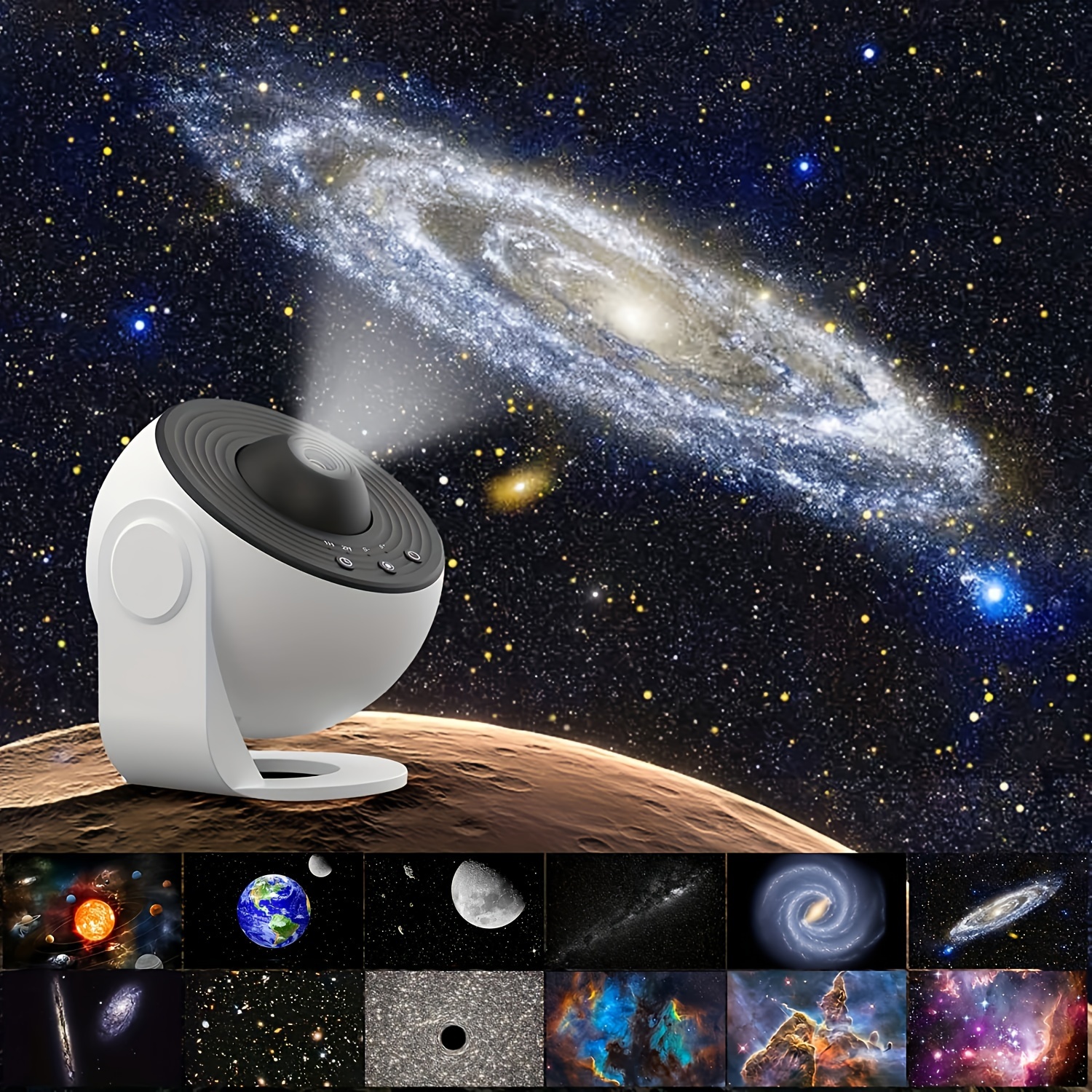 Galaxy Starry Sky Projektor, 12 In 1 Aurora Star USB Betriebene  Nachtlichter, 360° Drehbare Planetarium Starry Sky Tischlampe Mit 4k 12  Galaxy Discs