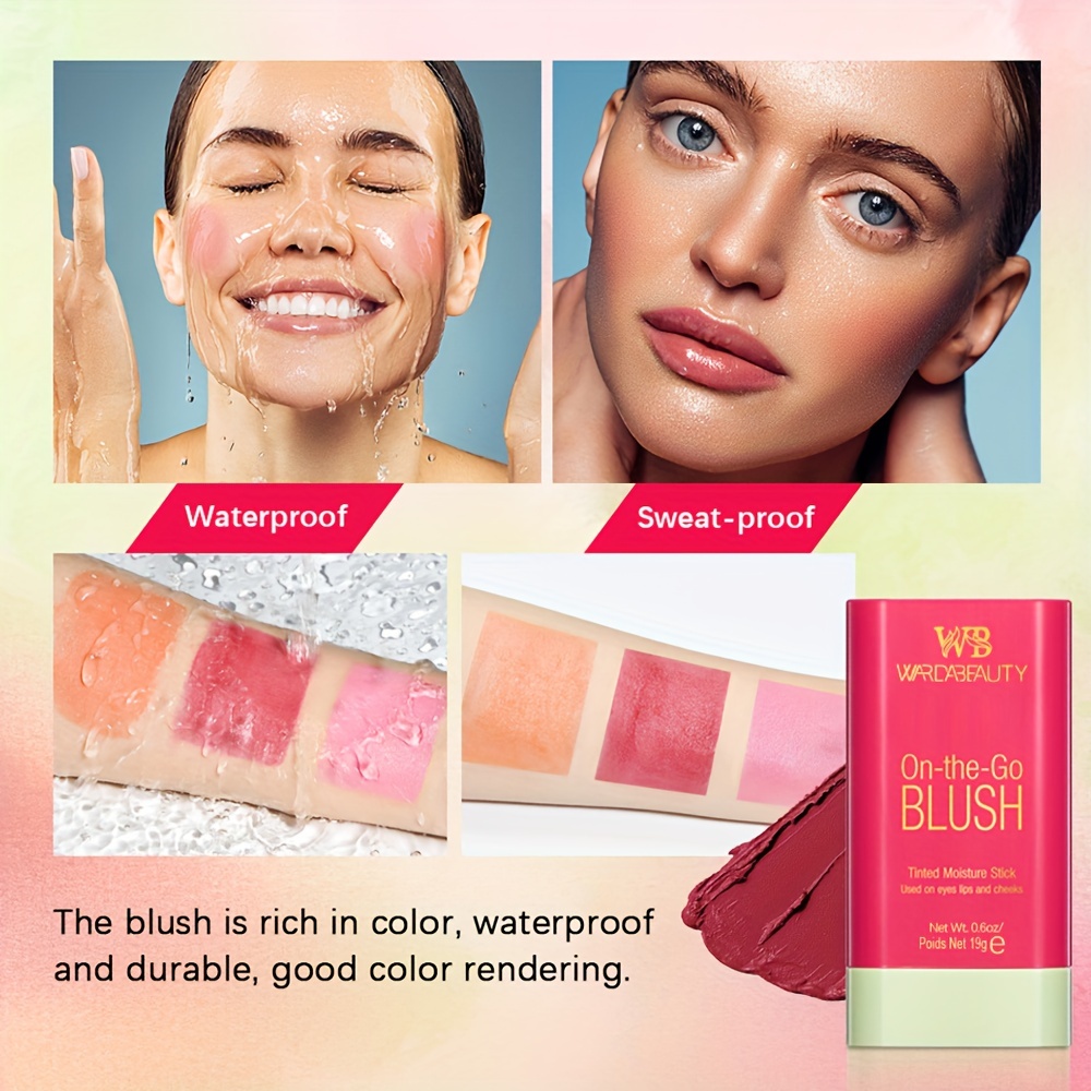 Smooth Blush Cream Stick 3 Matte Contouring Rouge for Nude Makeup