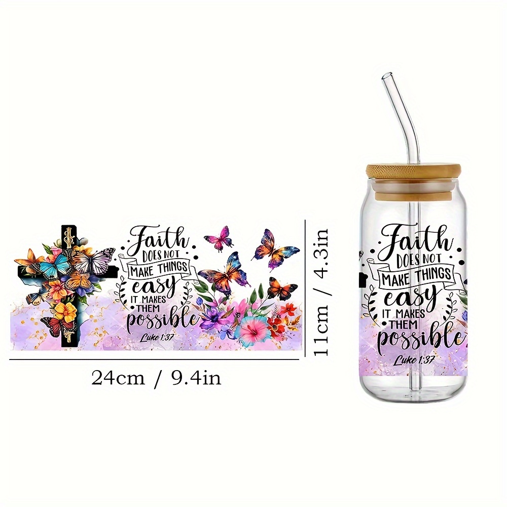 UV DTF Glass Cup Wrap Transfer Decal-3PCS Sublimation Design Mom Life  Flower Craft Wrap Transfers Mama Flower Waterproof Decal for 16oz Glass  Cups