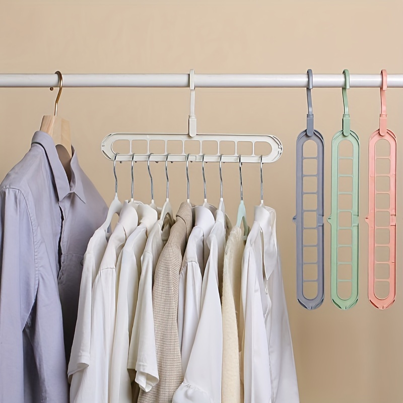 Maximize Your Wardrobe Space With This 9-hole Magic Rotating Folding Hanger!  - Temu Kuwait