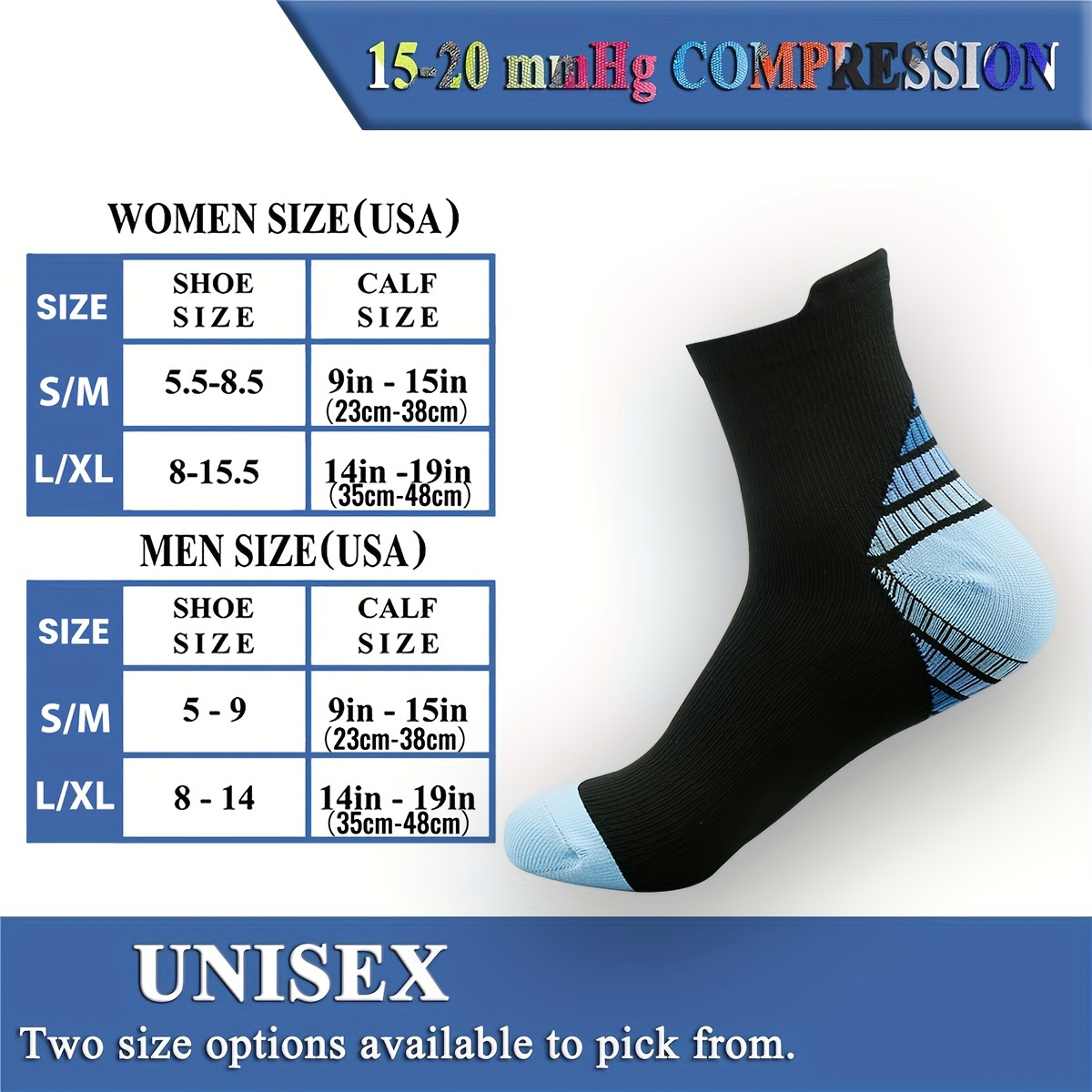 4 Pairs Ankle Compression Socks Arch Support Sports Socks
