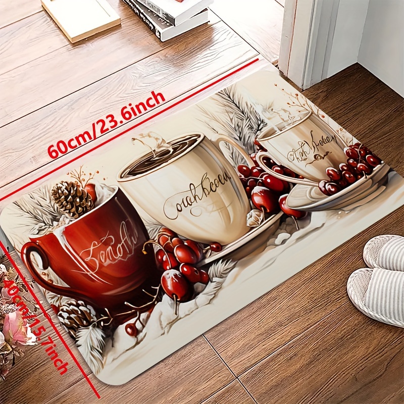 Coffee Cup Pattern Kitchen Floor Mat Non slip Oil proof - Temu