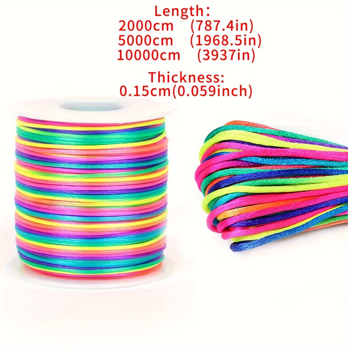 Roll of 2 Silk Cord 3mm Rattail String Beading String Silk Thread