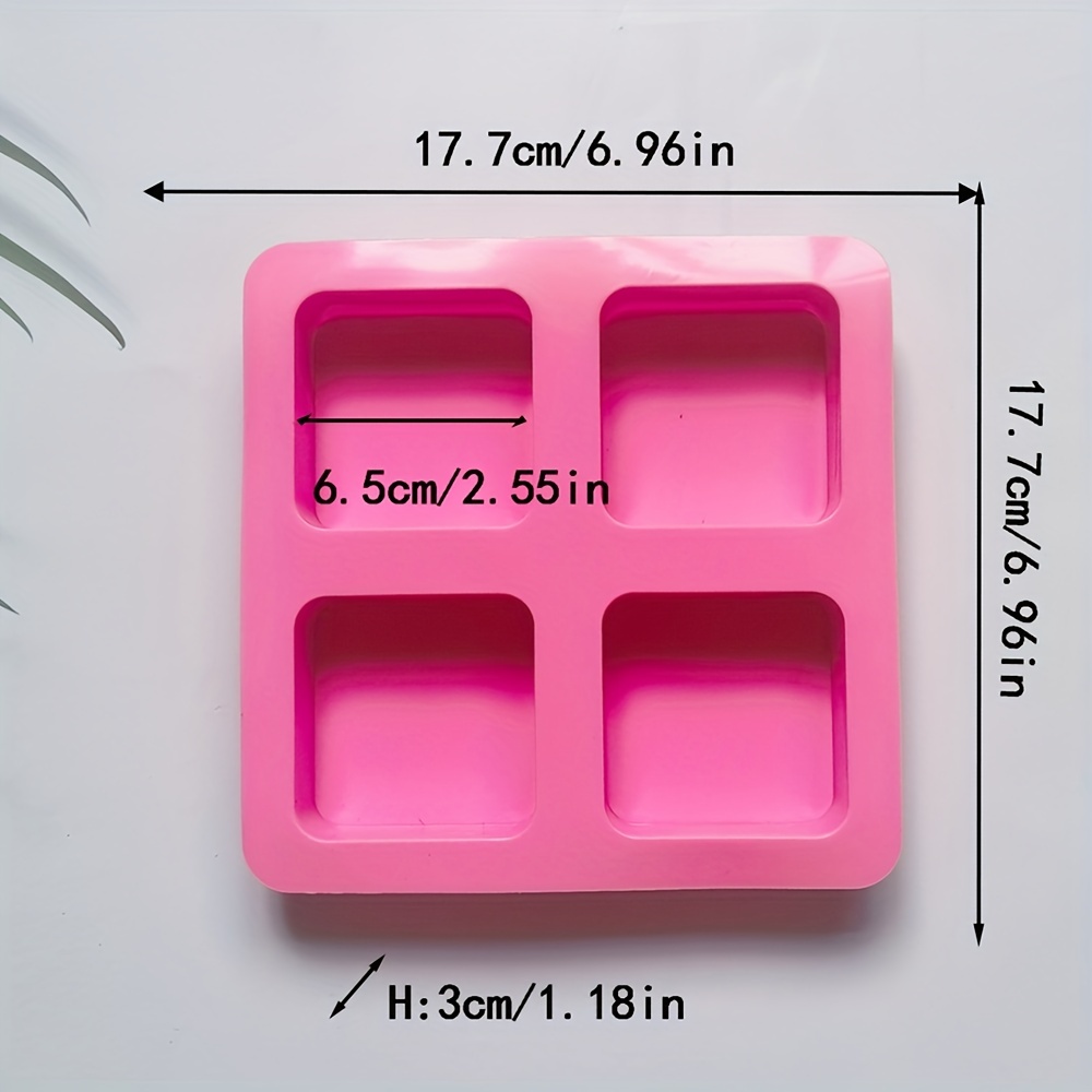 4 cavity Soap Mold Square Silicone Mold For Diy - Temu