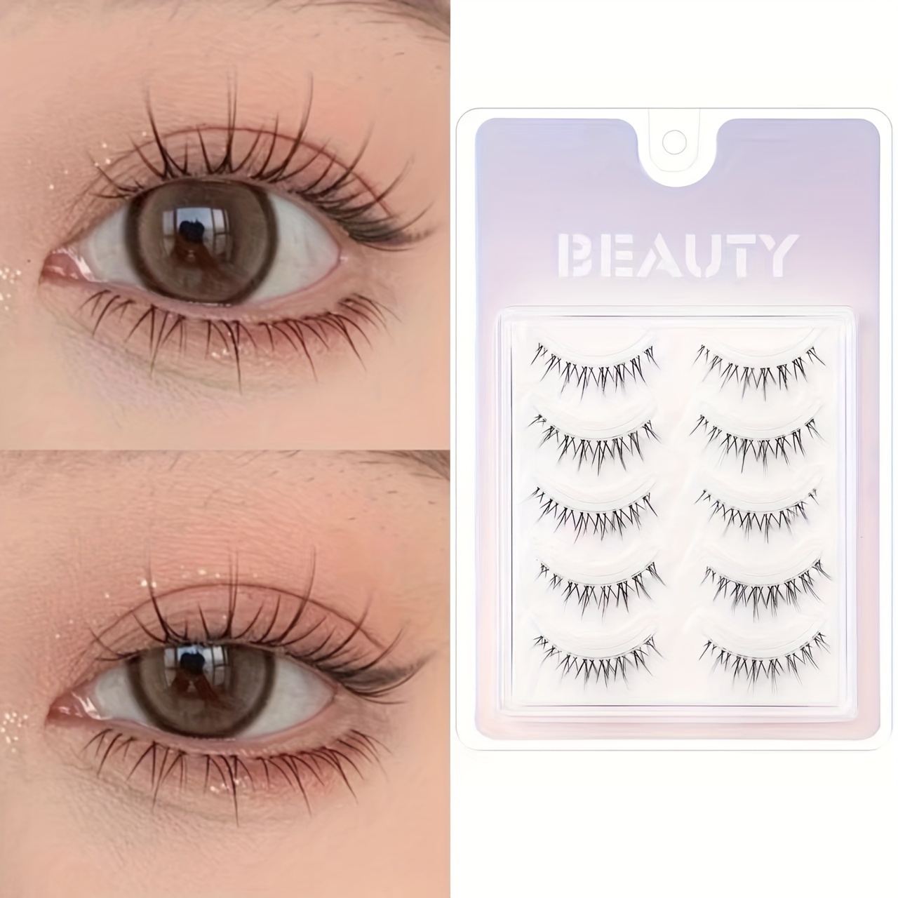  False Eyelashes Manga Anime Lashes Japanese Cosplay Spiky Lashes  Mink Dramatic Thick Fake Eyelashes Extensions Doll Strip Lashes 7 Pairs  Pack by EYDEVRO : Beauty & Personal Care