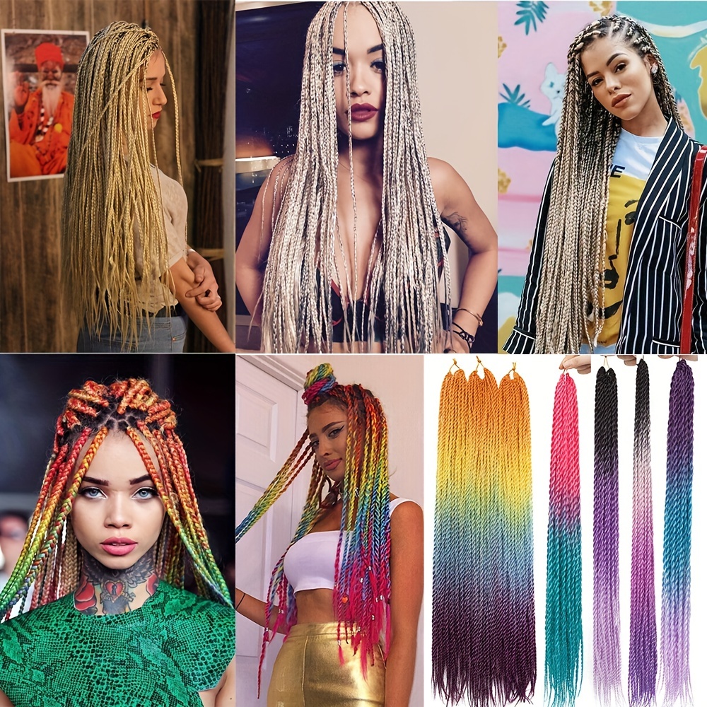 24 Inch Rainbow Colorful Senegal Twist Braids Havana Senegalese