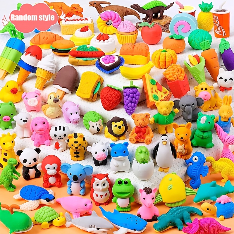 Mini Animal Erasers For Children Cute Desk Pets Children's - Temu