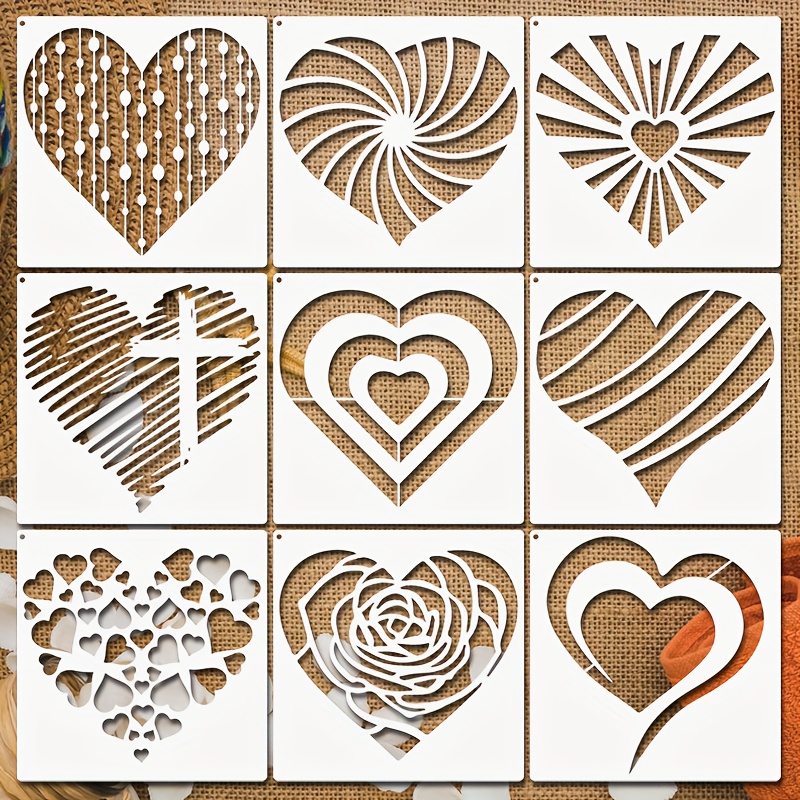 Love Heart Stencil Reusable Washable Decorative Heart shaped - Temu  Australia