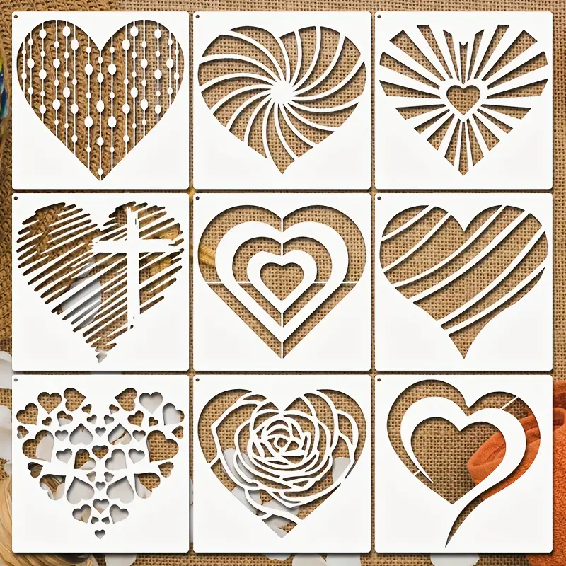Heart Stencil Reusable Heart Painting Template With Metal - Temu