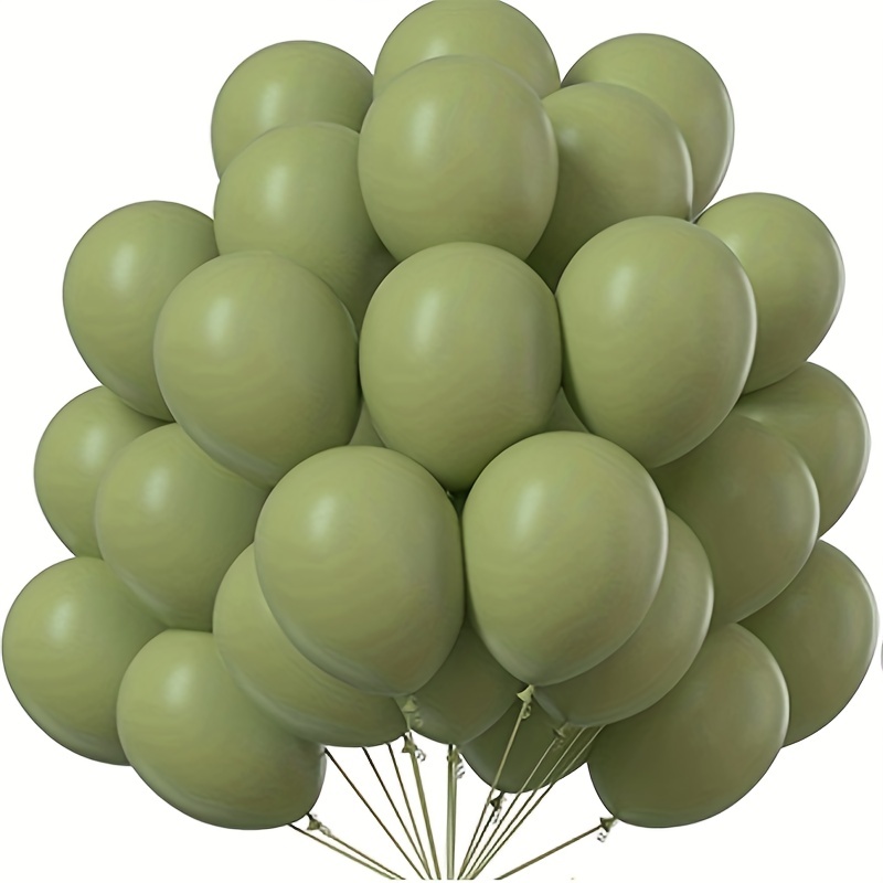 Olive Green Avocado Green Gold White Latex Balloons Green - Temu