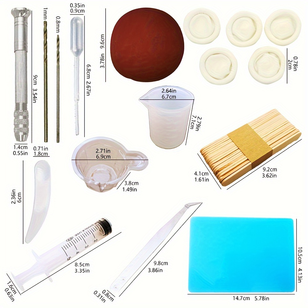 Epoxy Resin Tools Kit Silicone Mold Tool Included Measuring - Temu