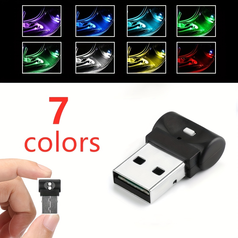Mini-USB-Auto-Umgebungslicht Bunte Flash-LED-Atmosphärenlampe