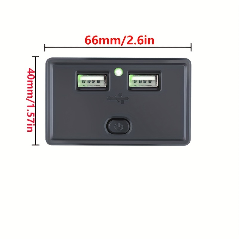 Prise USB 12V/24V, Chargeur de Voiture Double Port 4.8a USB