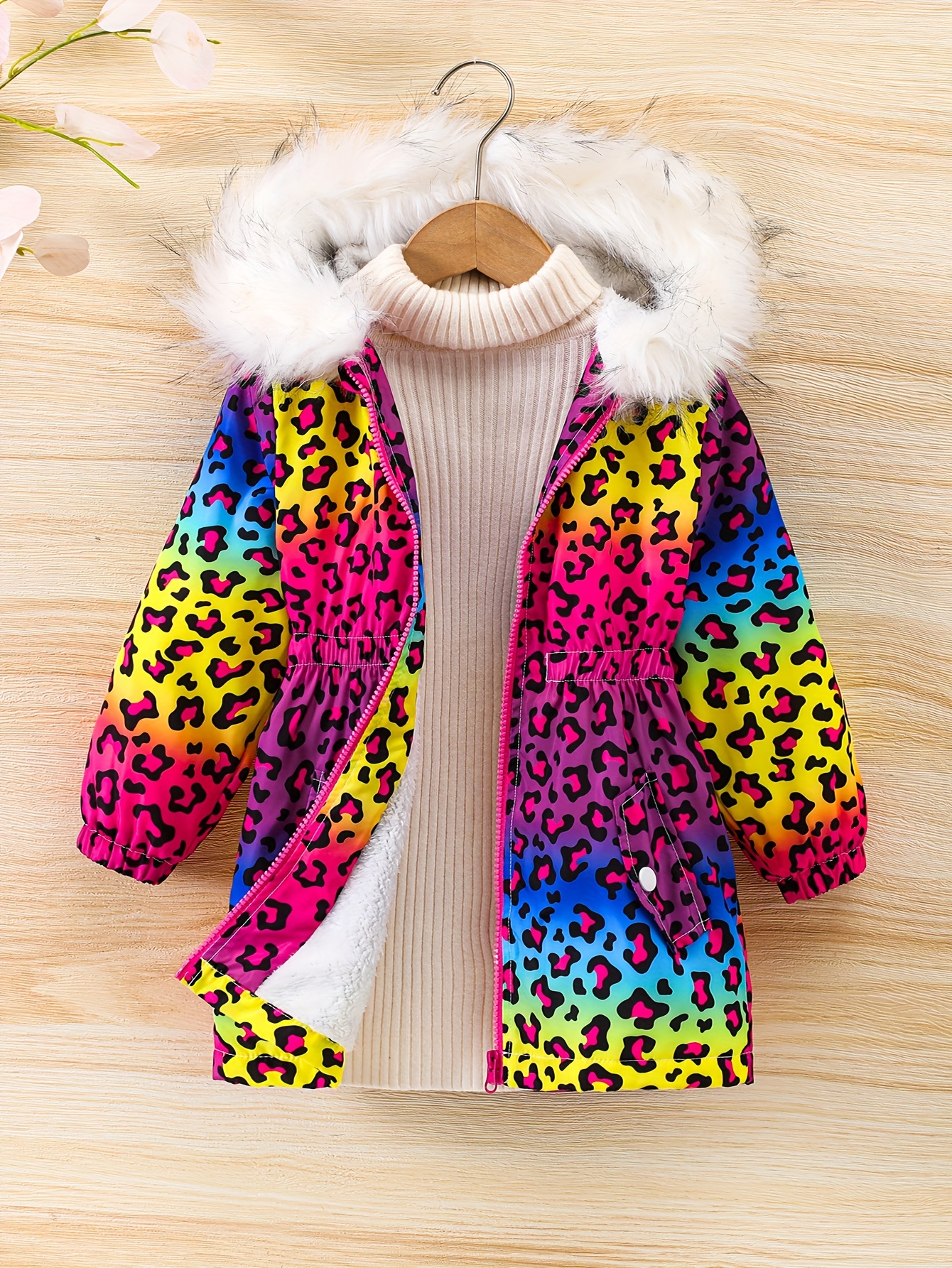 Girls leopard clearance coat