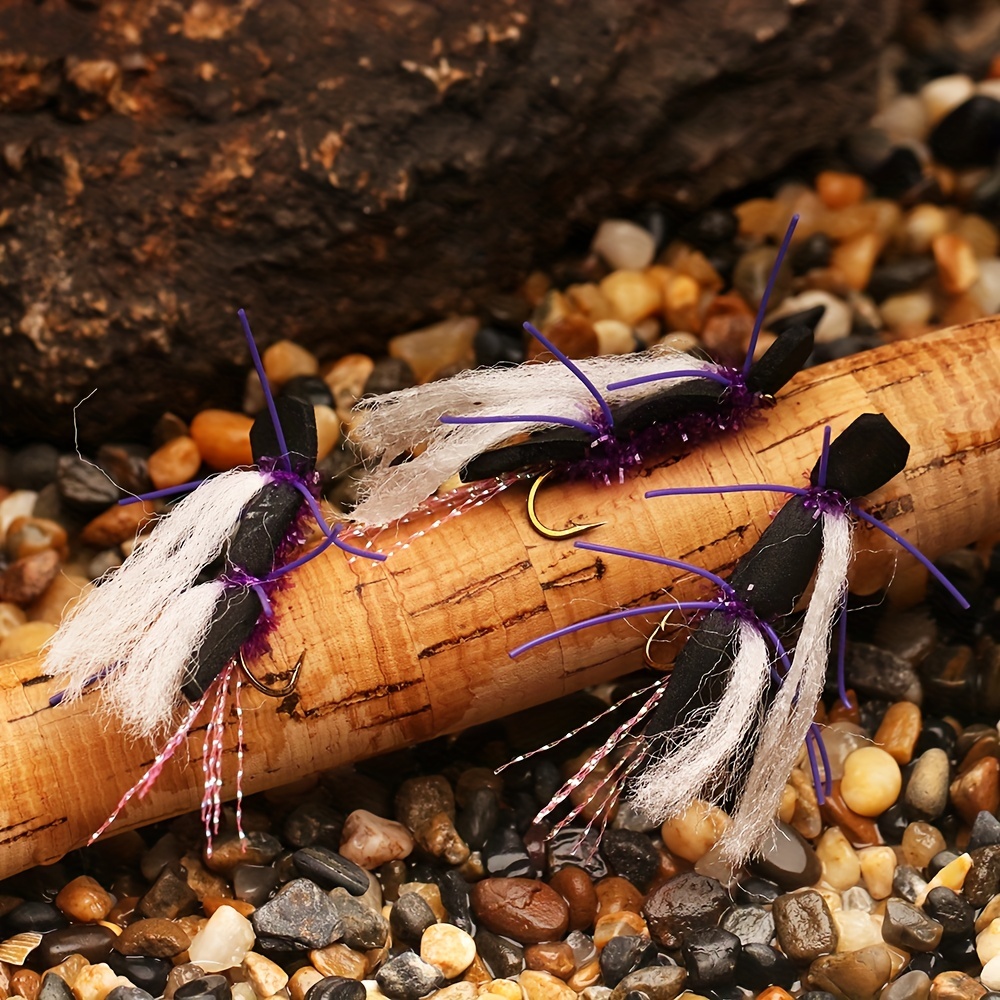  The Fly Fishing Place Chubby Chernobyl Ant Purple Foam Body  Trout Fly Fishing Flies - 4 Flies - Hook Size 10 - Trout and Bass Flies :  Sports & Outdoors