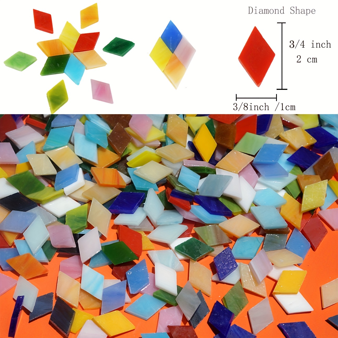 Mixed Shapes Glass Mosaic Tiles For Crafts Colorful - Temu